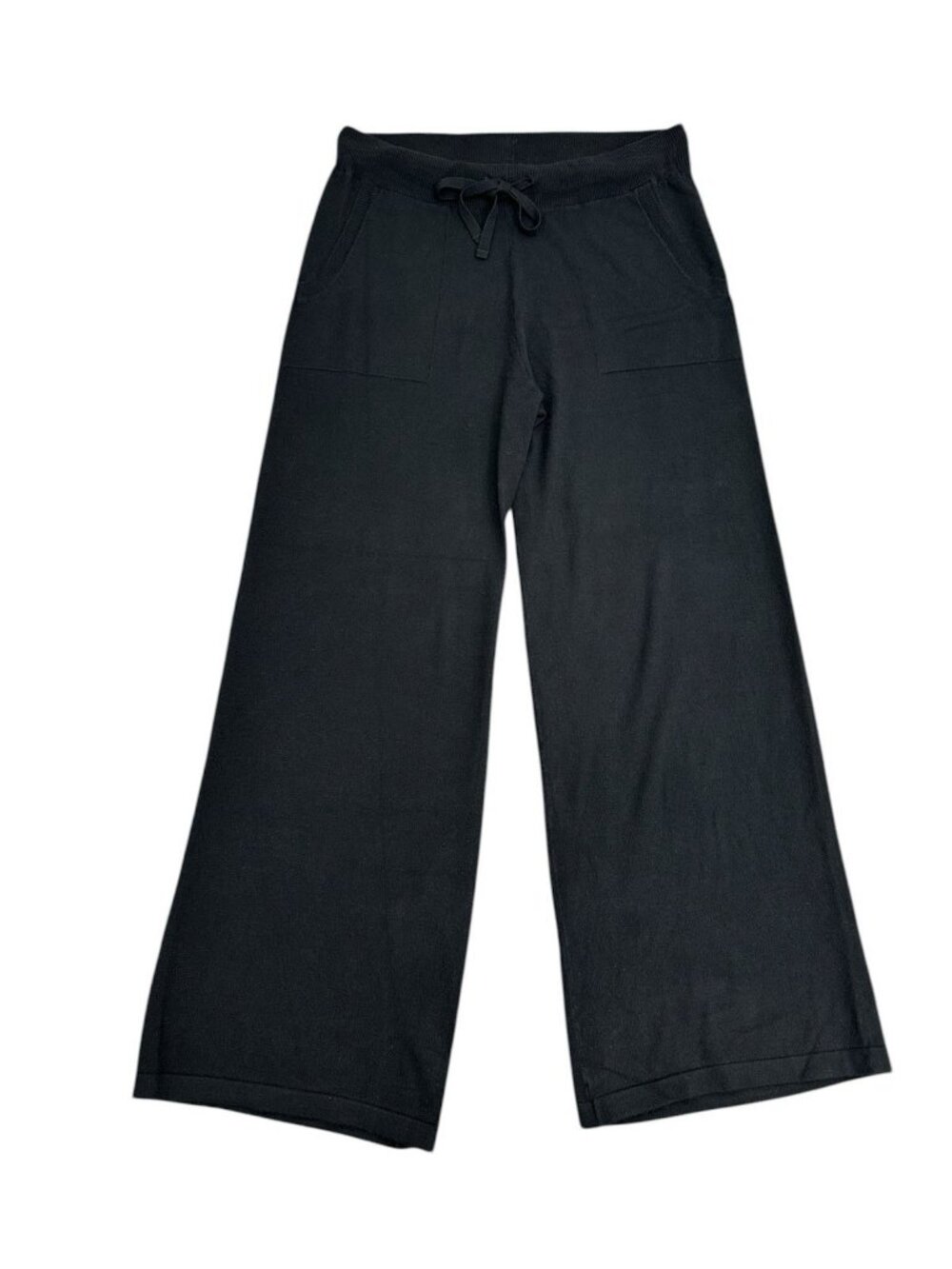 Splendid Sweatpants Womens Black Fleece Drawstring Wide Leg Size M